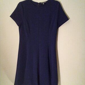 The Limited Dress Women M Short Sleeve Back Zip Textured Blue